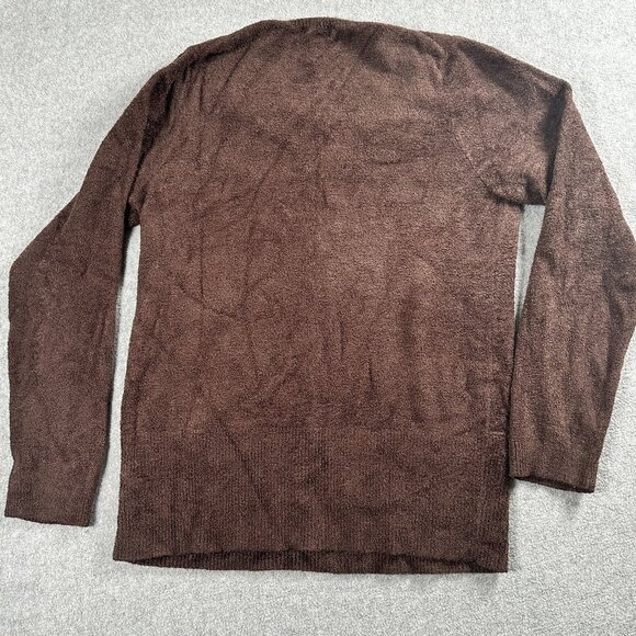 Vtg Y2K Brown Chenille Cozy Knit V Neck Sweater Womens XL Soft Teddy Retro 90s - Picture 9 of 11